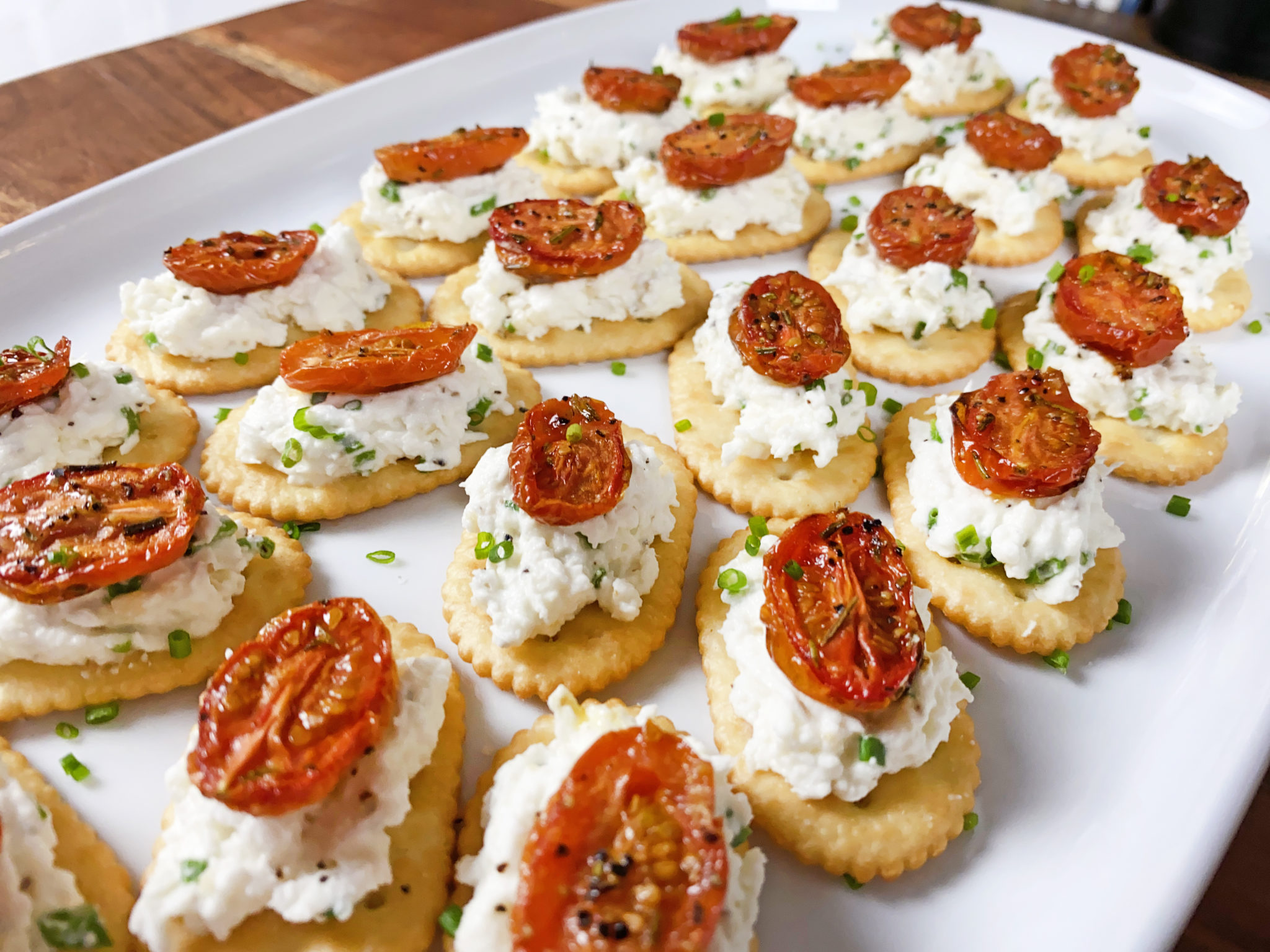 Roasted Grape Tomato Crostini with Garlic Confit Cream Cheese - Lipman ...